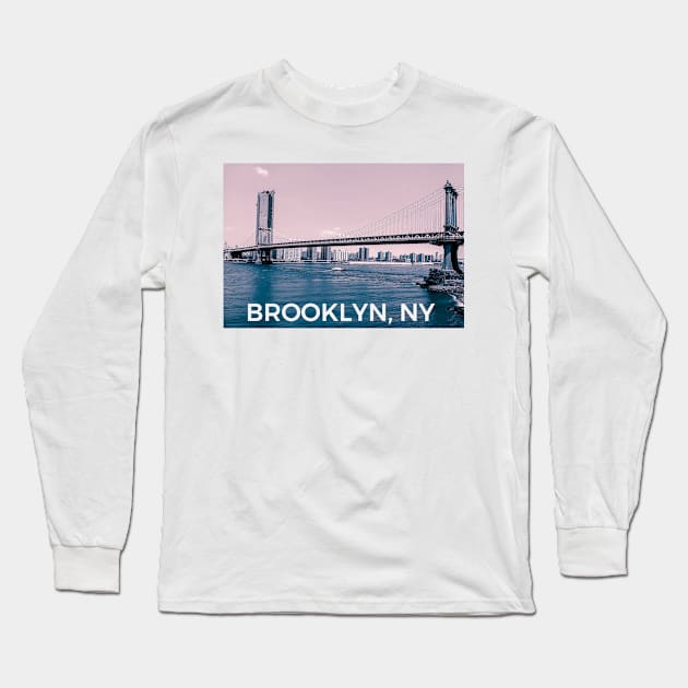 Manhattan Bridge Long Sleeve T-Shirt by Laybov